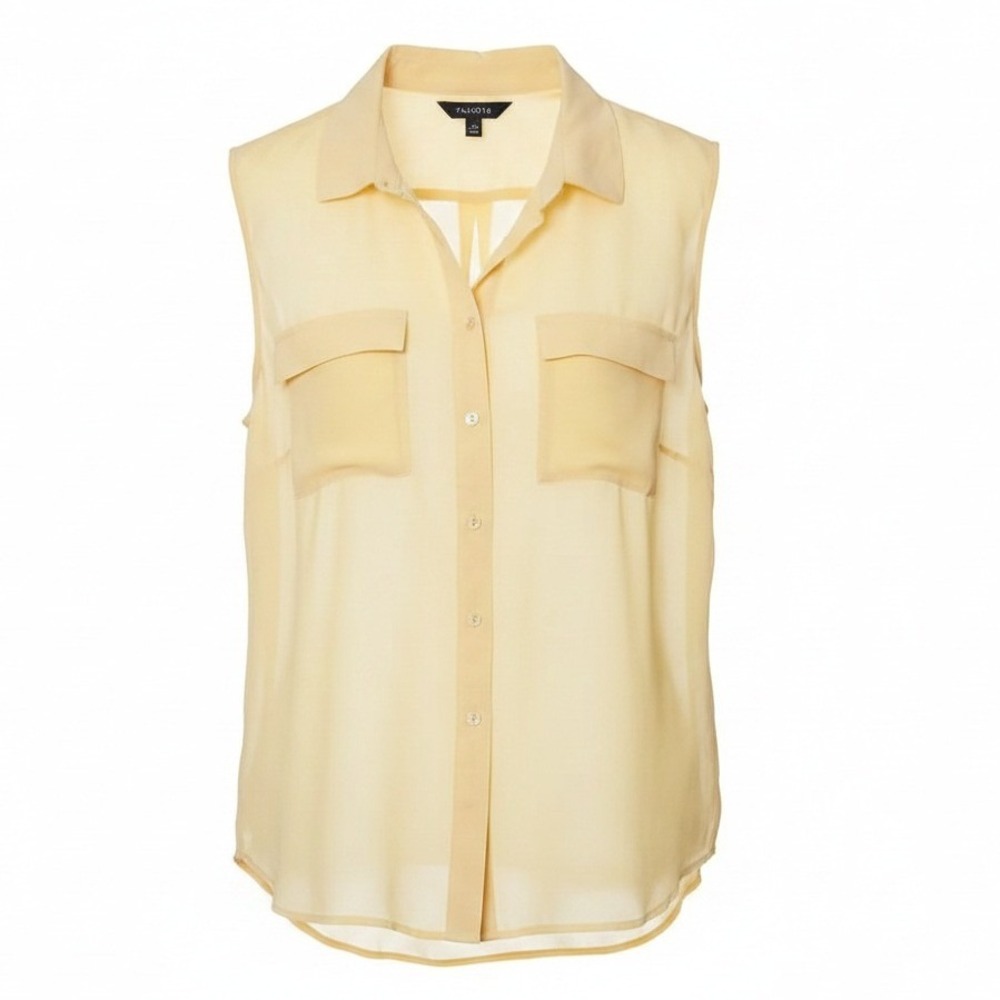 Talbots Tomato Girl Pastel NWOT Size 14 Silk Sleeveless Button Down Blouse Top